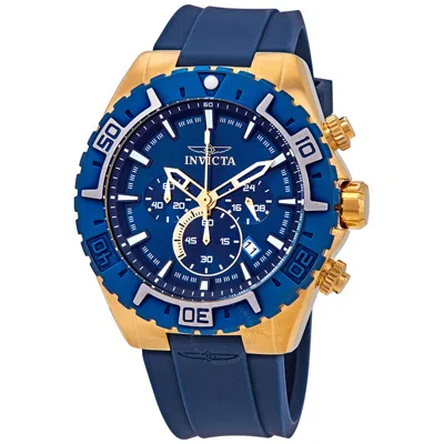 Invicta Aviator Chronograph Blue Dial Men's Watch 22525 In Blue / Gold Tone / Skeleton