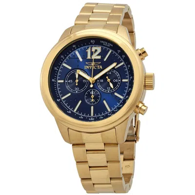 Invicta Aviator Chronograph Blue Dial Men's Watch 28896 In Blue / Gold Tone / Yellow