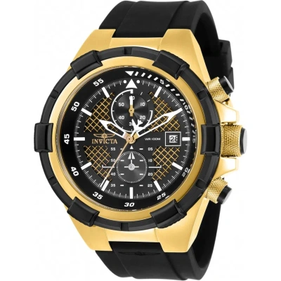 Invicta Aviator Chronograph Date Quartz Black Dial Men's Watch 28100 In Black / Gold Tone / Skeleton / Yellow