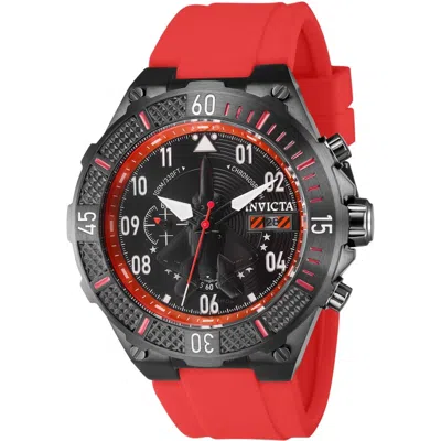 Invicta Aviator Chronograph Date Quartz Black Dial Men's Watch 39897 In Red
