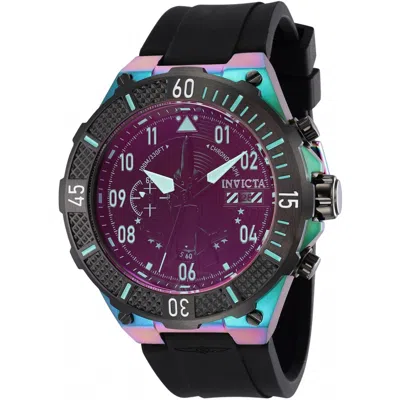 Invicta Aviator Chronograph Date Quartz Red Dial Men's Watch 39901 In Purple