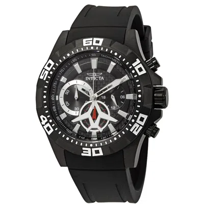 Invicta Aviator Multi-function Black Carbon Fiber Dial Black Polyurethane Men's Watch 21741