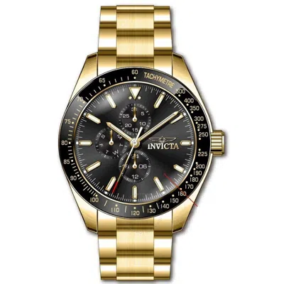 Invicta Aviator Quartz Black Dial Men's Watch 38968 In Gold