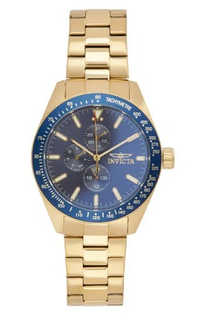 Invicta Aviator Quartz Bracelet Watch, 45mm X 12mm In Gold