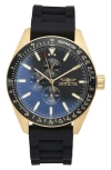 Invicta Aviator Silicone Strap Watch, 45mm In Black