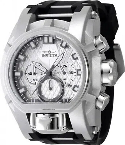 Pre-owned Invicta Bolt Bolt Zeus Magnum Chronograph Gmt Quartz Silver Dial Men's Watch