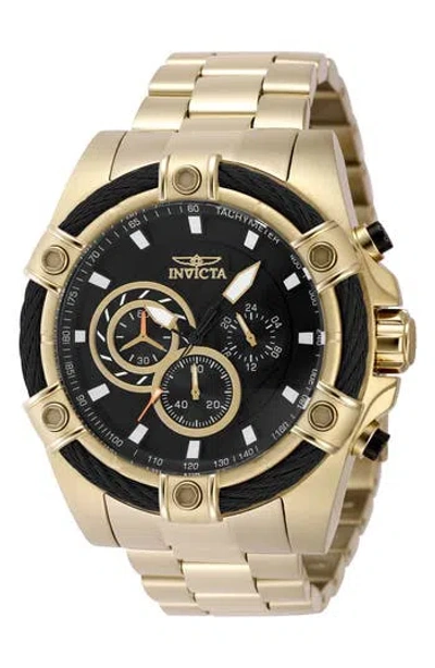 Invicta Bolt Chronograph Bracelet Strap Watch, 52mm In Gold