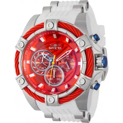 Invicta Bolt Chronograph Gmt Quartz Red Dial Men's Watch 46592 In Metallic