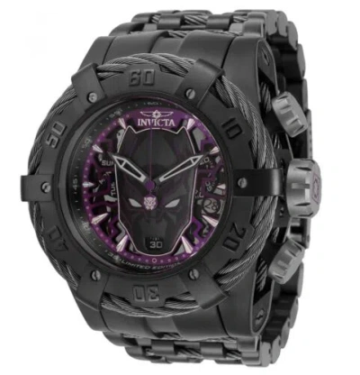 Pre-owned Invicta Bolt Marvel Black Panther Men's 53mm Limited Swiss Chrono Watch 35166