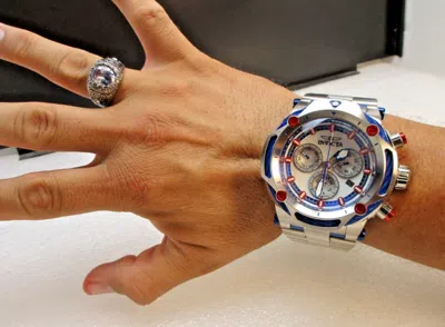 Pre-owned Invicta Bolt Men's Oversize 60mm Watch Blue Silver Tone 42202