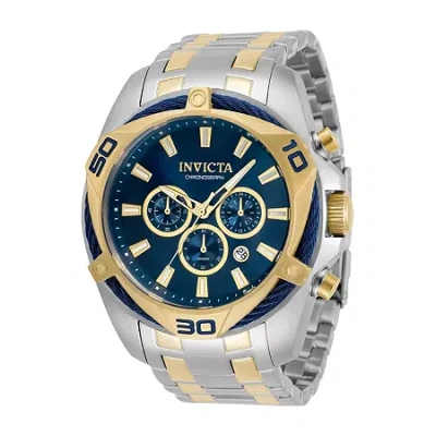 Invicta Bolt Mens Chronograph Two Tone Stainless Steel Bracelet Watch 34125 In Blue