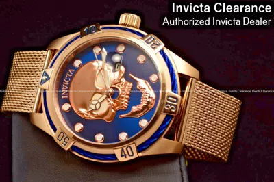 Pre-owned Invicta Bolt Skull 3d Dial Quartz Rose Gold Mesh Bracelet Steel Unisex Watch