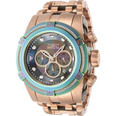 Pre-owned Invicta Bolt Zeus Chronograph Gmt Date Quartz Gold Dial Men's Watch 43355