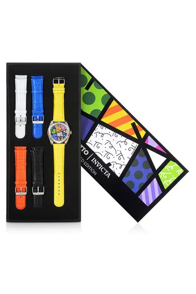 Pre-owned Invicta Britto  43mm Limited Edition Quartz Watch 5 Leather Straps : Silverstone