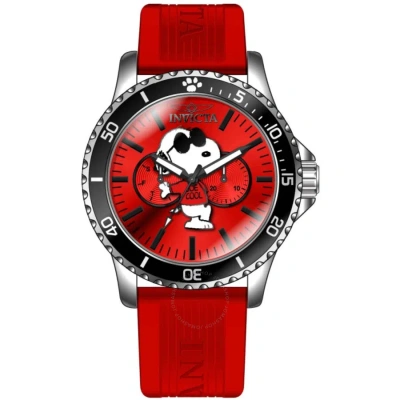 Invicta Character Collection Snoopy Quartz Red Dial Men's Watch 45389 In Red   /  Two Tone  / Black