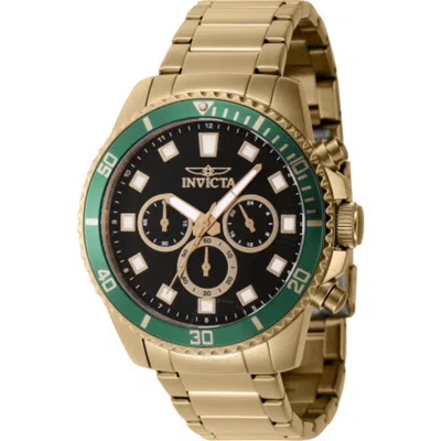 Invicta Chronograph Gmt Quartz Black Dial Men's Watch 46055 In Gold