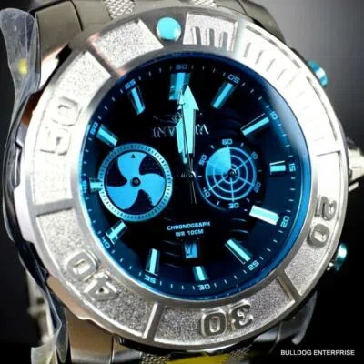 Pre-owned Invicta Coalition Forces Sonar Radar Stainless Steel Blue 58mm Chronograph