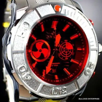 Pre-owned Invicta Coalition Forces Sonar Radar Stainless Steel Red 58mm Chronograph