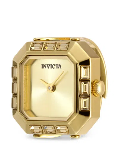 Invicta Crystal-embellished 21.5mm Ring Watch In Gold