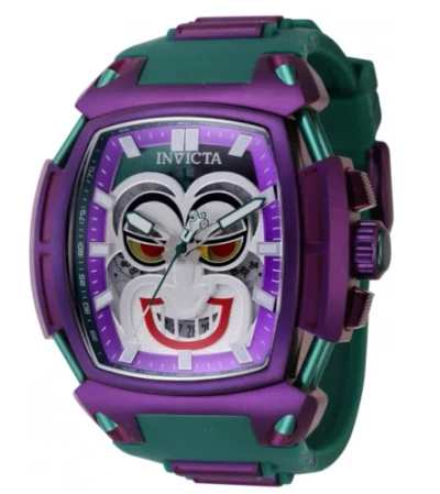 Pre-owned Invicta Dc Comics Joker Men's 53mm Limited Edition Chronograph Watch 43733