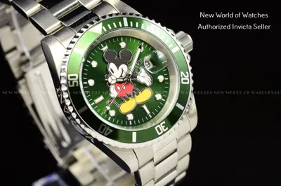 Pre-owned Invicta Disney Mickey Mouse Green Dial Quartz Lim Ed 40mm Men's Watch 25659
