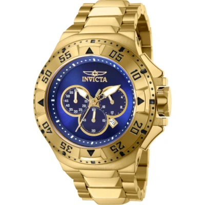 Invicta Excursion Chronograph Quartz Blue Dial Men's Watch 43648 In Gold