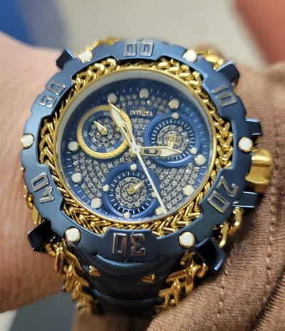 Pre-owned Invicta Gladiator Blue Label Quartz Women's Steel Watch - 138 Real Diamonds