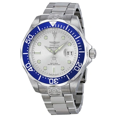 Invicta Grand Diver Silver Dial Men's Watch 3046 In Blue / Silver / Skeleton