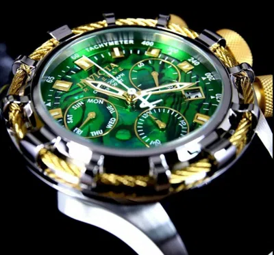 Pre-owned Invicta Green Abalone Reserve Bolt Chronograph Men's Watch