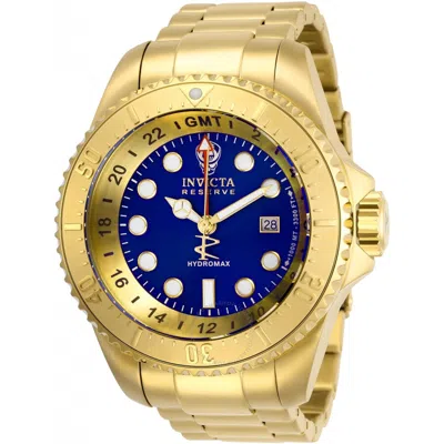 Invicta Hydromax Gmt Date Quartz Blue Dial Men's Watch 29731 In Gold