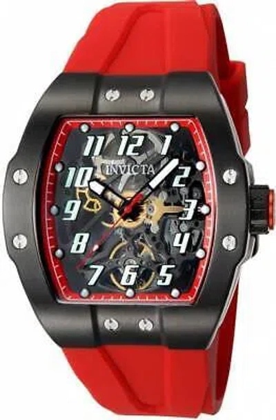 Pre-owned Invicta Jm Correa Silicone Skeleton Black Dial Automatic 44649 Men's Watch