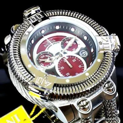 Pre-owned Invicta King Python Stainless Steel Ronda Z60 Burgandy Chronograph Watch