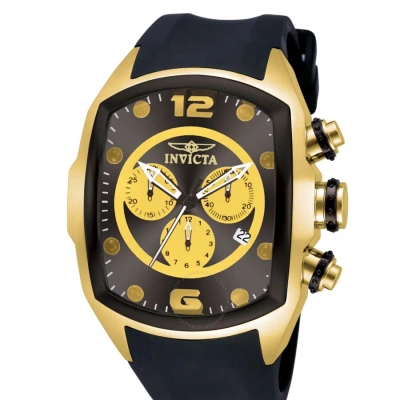 Invicta Lupah Chronograph Black Dial Men's Watch 10067 In Black / Gold / Gold Tone / Skeleton