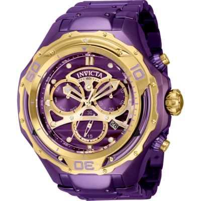 Invicta Mammoth Chronograph Quartz Purple Dial Men's Watch 40794 In Two Tone  / Gold Tone / Purple