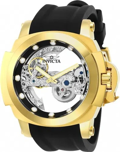 Pre-owned Invicta Man Of War Coalition Forces Ghost Bridge Automatic Gold Plated Watch