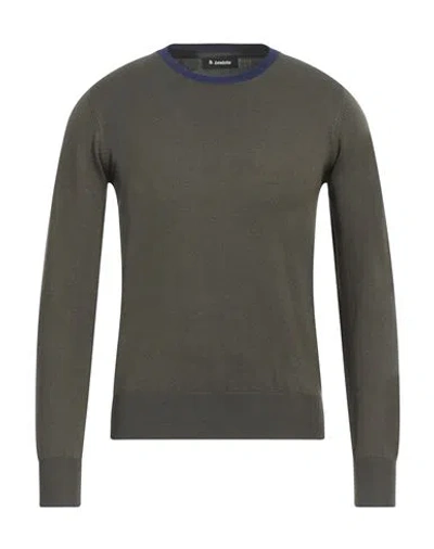 Invicta Man Sweater Military Green Size Xs Viscose, Nylon In Gray