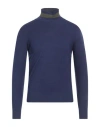 Invicta Man Turtleneck Navy Size Xxl Viscose, Nylon In Navy Blue