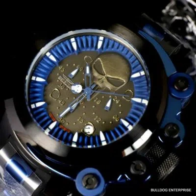 Pre-owned Invicta Marvel Punisher Coalition Forces Trigger 56mm Blue Black Watch