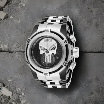 Pre-owned Invicta Marvel Punisher Swiss Men's Watch 53mm Steel (27008) Limited Edition