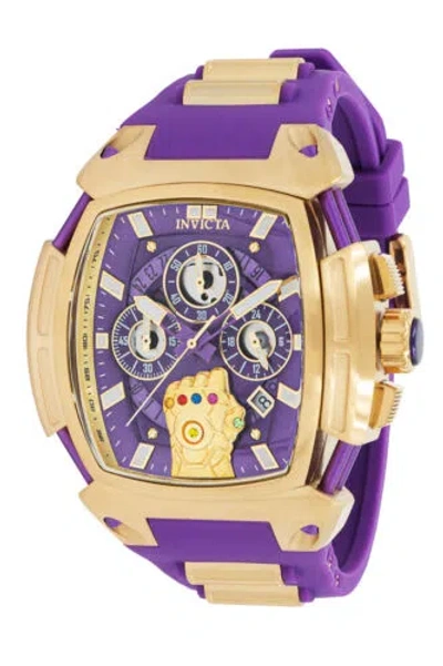 Pre-owned Invicta Marvel Thanos Infinity Gauntlet Men's 53mm Limited Ed Chrono Watch 37390
