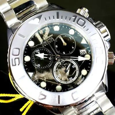 Pre-owned Invicta Masterpiece Reserve Grand Diver Black Marble Diamond Swiss Eta Watch