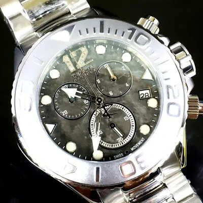 Pre-owned Invicta Masterpiece Reserve Grand Diver Black Marble Diamond Swiss Eta Watch