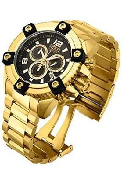 Pre-owned Invicta Men's 15827 Reserve Analog Display Swiss Quartz Gold Watch In Black
