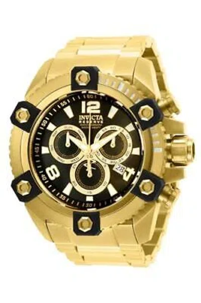 Pre-owned Invicta Men's 15827 Reserve Analog Display Swiss Quartz Gold Watch In Black