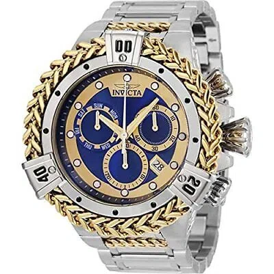 Pre-owned Invicta Men's 35565 Bolt Quartz Chronograph Blue, Gold Dial Watch