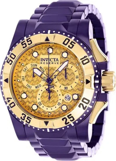 Pre-owned Invicta Men's 38337 Reserve Quartz Chronograph Gold, Purple Dial Watch