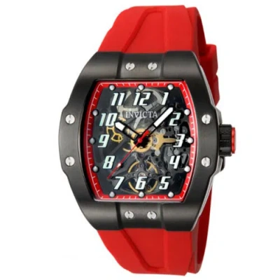 Pre-owned Invicta Men's 44649 Jm Correa Automatic 3 Hand Transparent, Red Dial Watch