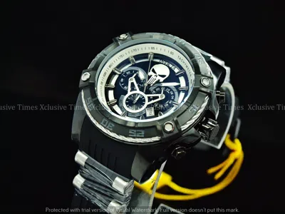 Pre-owned Invicta Men 52mm Limited Edition Bolt Marvel Punisher Chrono Black Silver Watch
