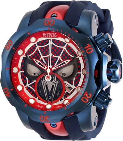 Pre-owned Invicta Men's 53mm Venom Marvel Spiderman Chronograph Red Blue Ltd. Ed. Watch