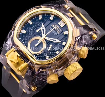 Pre-owned Invicta Men Bolt Zeus Magnum Anatomic Chronograph 18k Gold Black Grey Gmt Watch